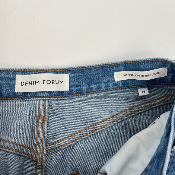 Denim Forum Blue Medium Wash Joni 90’s Hi-Rise Loose Jeans | Size 28 - Picture 8 of 10